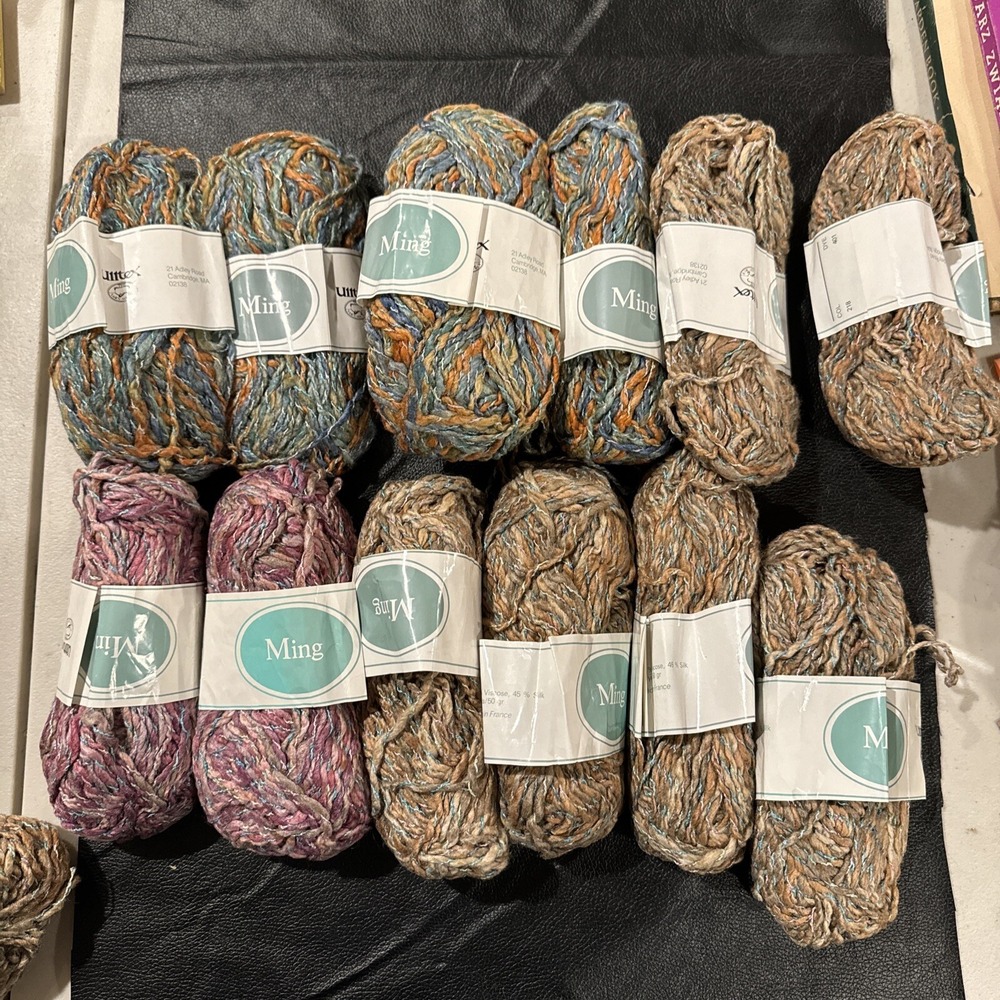 Vintage - MING YARN .COL 506,218,562 Silk Blend. 12 Skeins  NEW Beautiful HTF